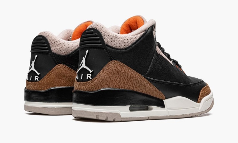 Nike Air Jordan 3 Retro 'Desert Elephant' Mens Shoes Black / Orange / Khaki Grey | 685130-EKJ