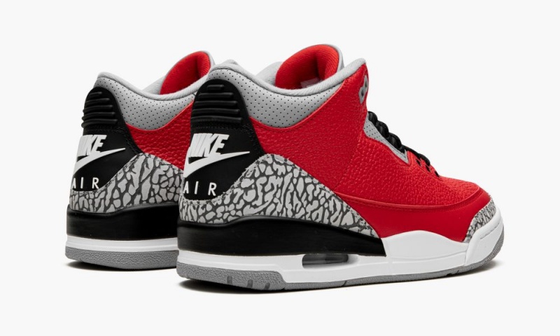 Nike Air Jordan 3 Retro 'Red Cement/Unite' Mens Shoes Red / Grey / Black | 249680-YLP