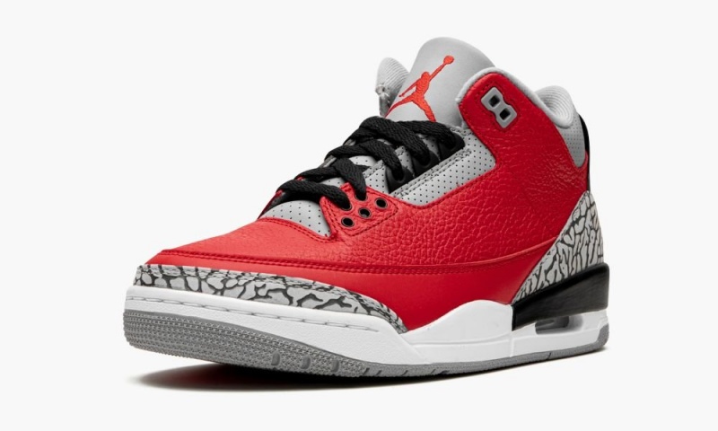 Nike Air Jordan 3 Retro 'Red Cement/Unite' Mens Shoes Red / Grey / Black | 249680-YLP