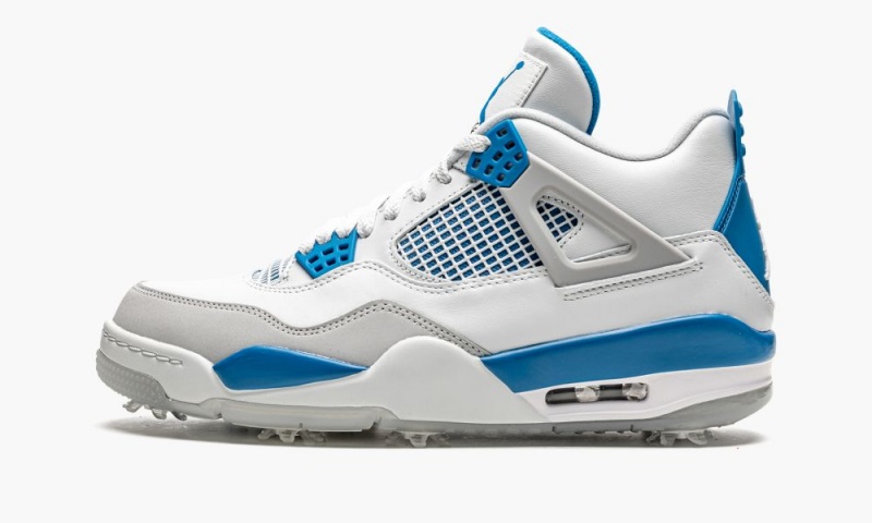 Nike Air Jordan 4 Golf \'Military Blue\' Mens Shoes White / Blue | 489765-XUA