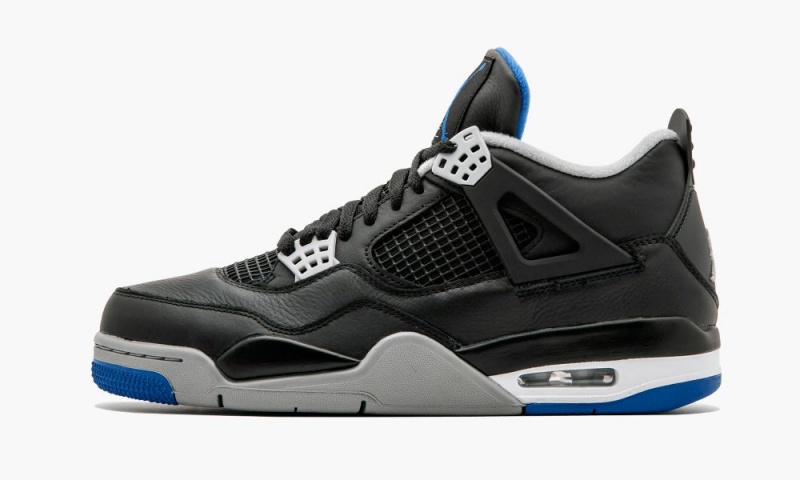 Nike Air Jordan 4 Retro \'Alternate Motorsports\' Mens Shoes Black / Royal / Silver | 348270-NZB