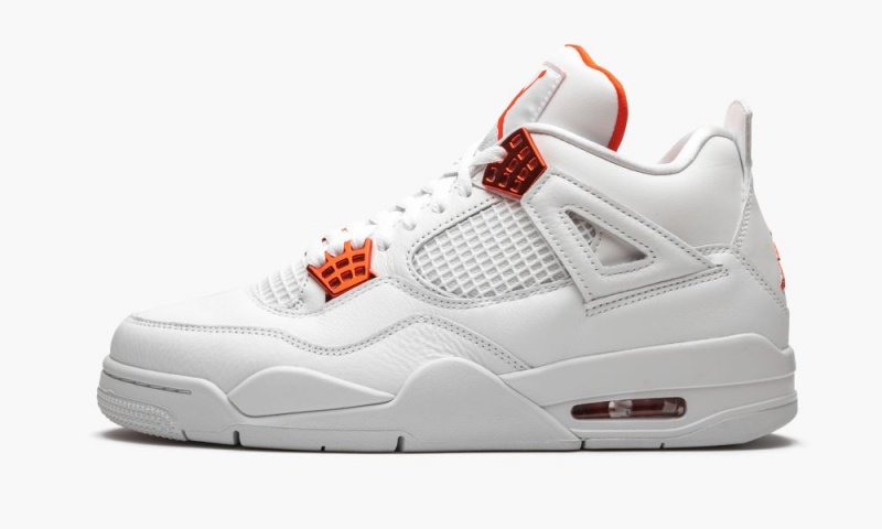 Nike Air Jordan 4 Retro \'Metallic Pack - Orange\' Mens Shoes White / Orange / Metal | 562704-UKR