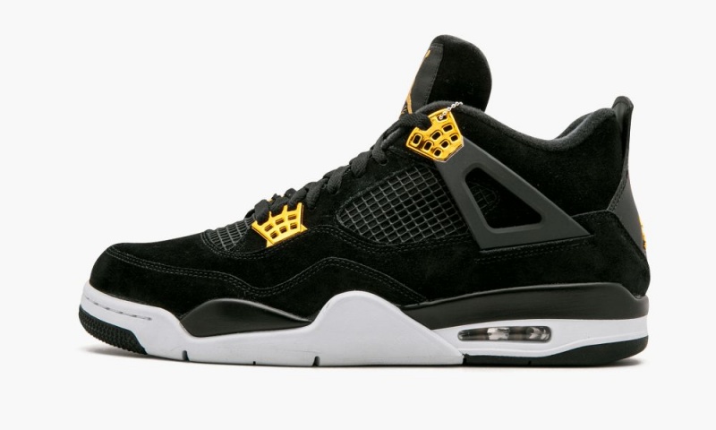 Nike Air Jordan 4 Retro \'Royalty\' Mens Shoes Black / Metal Gold / White | 173425-EXP