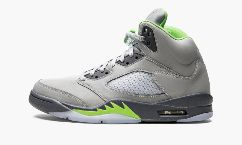 Nike Air Jordan 5 Retro \'Green Bean 2022\' Mens Shoes Silver / Green / Grey | 254793-EKV