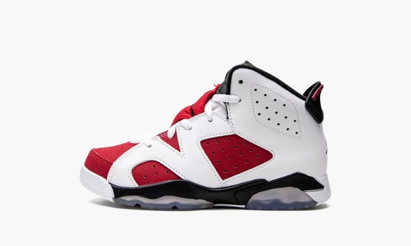 Nike Air Jordan 6 Retro BP \'Carmine\' Kids Shoes White / Black / Red | 152709-KNZ