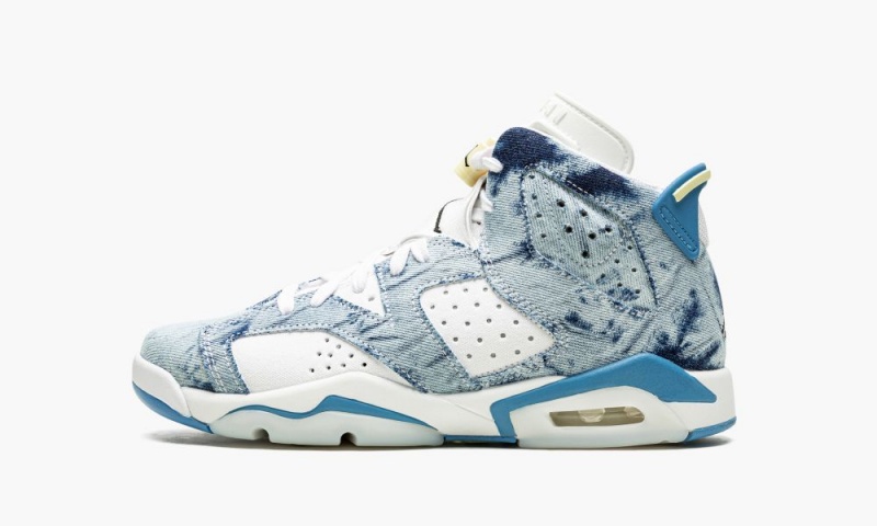 Nike Air Jordan 6 Retro GS \'Washed Denim\' Kids Shoes White / Blue / Black | 062178-HPR