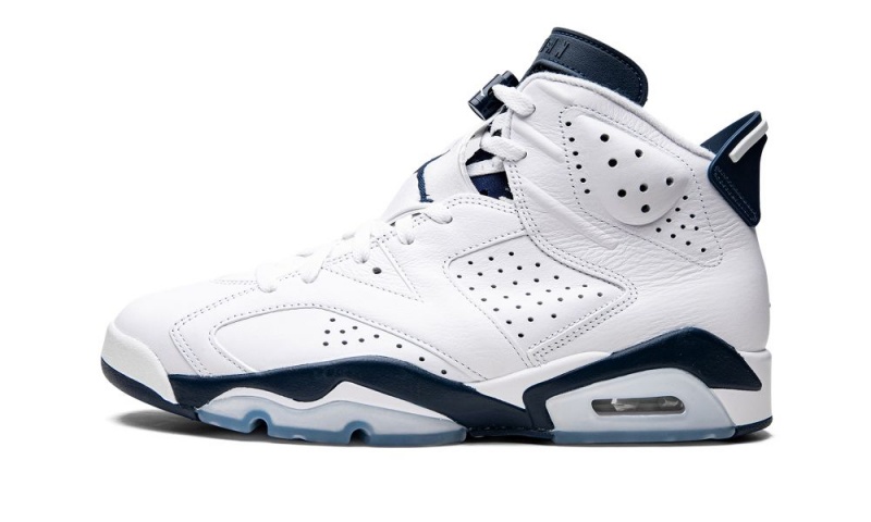 Nike Air Jordan 6 Retro \'Midnight Navy 2022\' Mens Shoes White / Navy | 031452-DSE