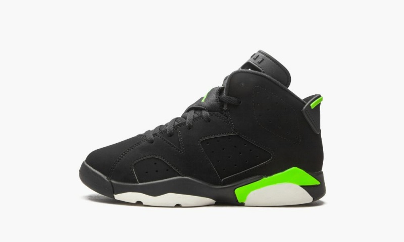 Nike Air Jordan 6 Retro PS \'Electric Green\' Kids Shoes Black / Green | 907821-EFD