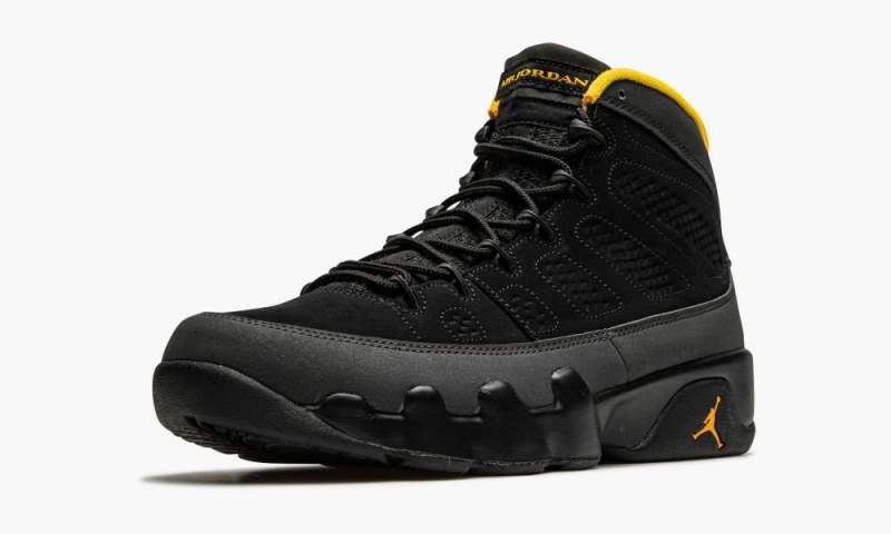 Nike Air Jordan 9 Retro 'University Gold' Mens Shoes Black / Grey / Gold | 392615-ZLM