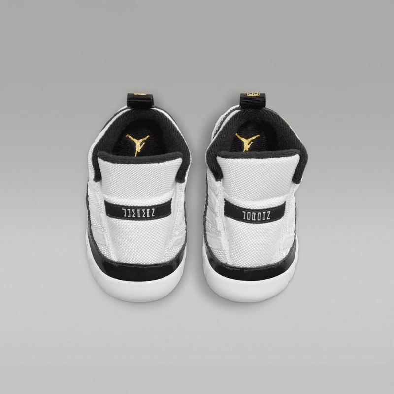 Nike Jordan 11 Kids Shoes White / Black / Metal Gold | 807516-KEP