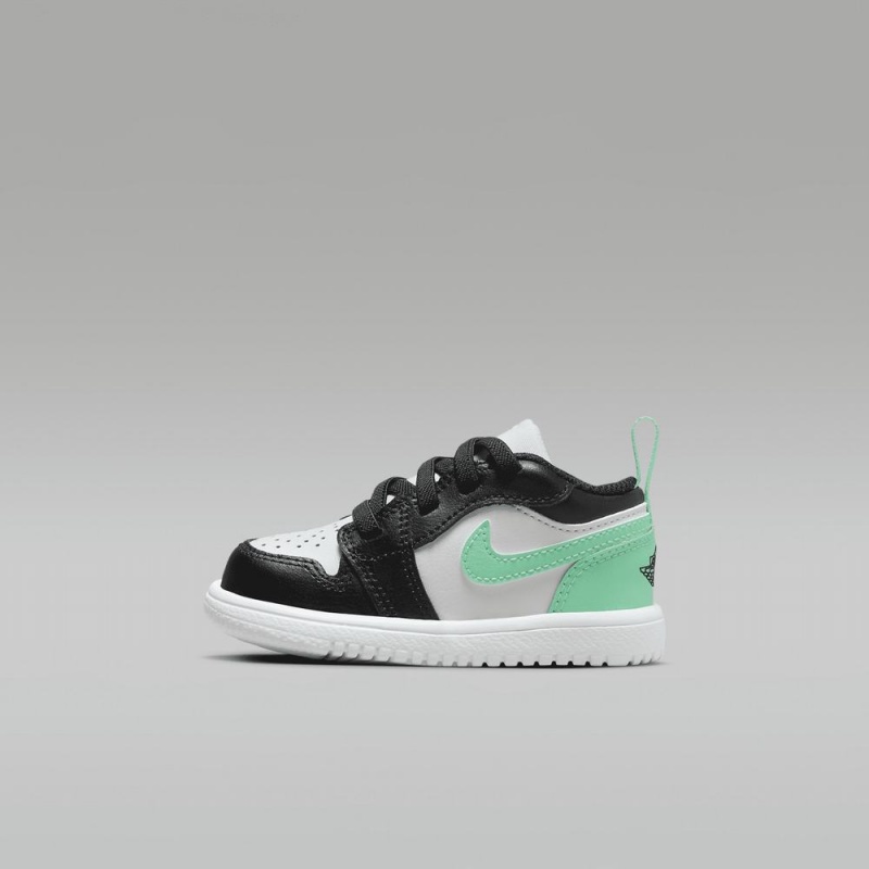 Nike Jordan 1 Low Alt Kids Shoes Black / White / Green | 243768-ZGX