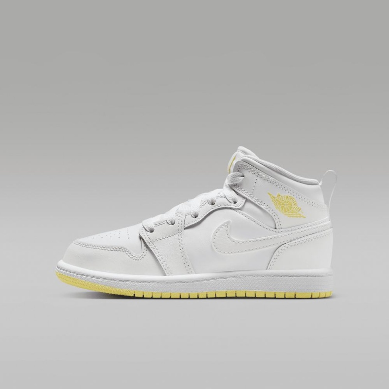 Nike Jordan 1 Mid Kids Shoes White | 869513-TRC