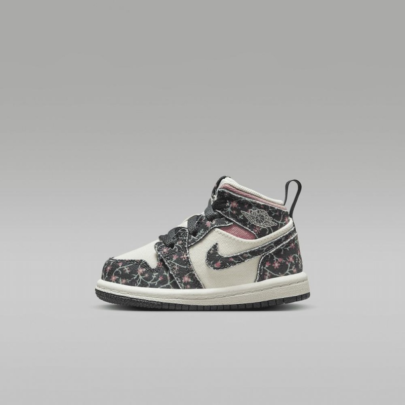 Nike Jordan 1 Mid SE Kids Shoes Flower / white / pink | 809635-QDC