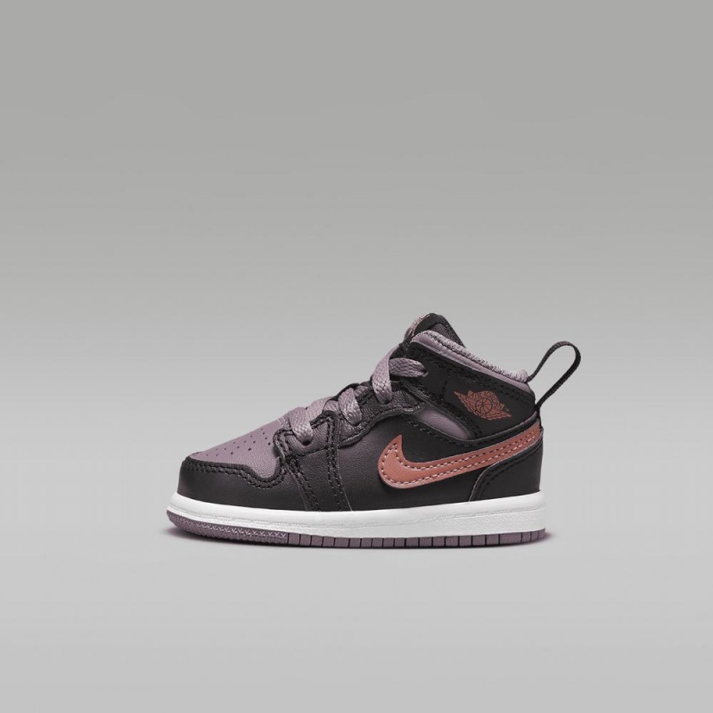 Nike Jordan 1 Mid SE Kids Shoes Purple / Black | 923510-IEL