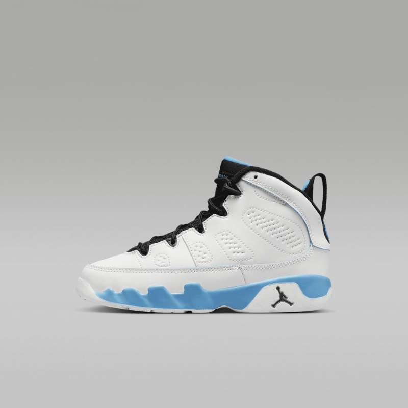 Nike Jordan 9 Retro Kids Shoes White / Dark Blue / Black | 897563-QJA